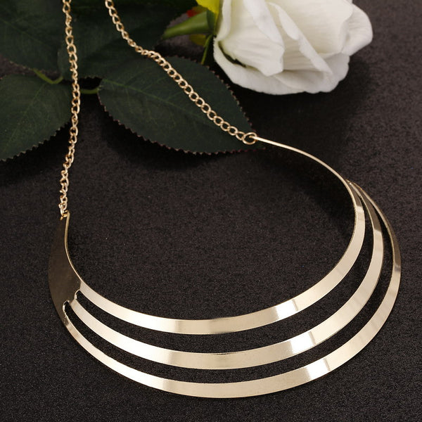 ZOSHI  Gorgeous Metal Multi Layer Statement Bib Choker Necklace